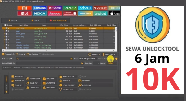 Sewa Unlocktool 6 Jam 10k