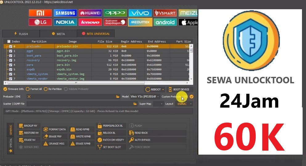 Sewa Unlocktool 24 Jam Baru