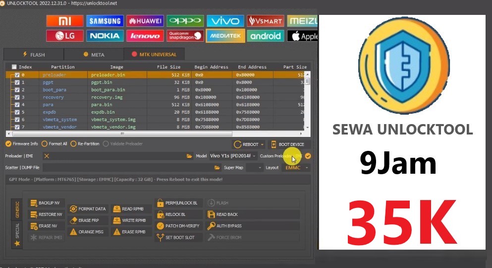 Sewa Unlocktool 9 Jam Baru